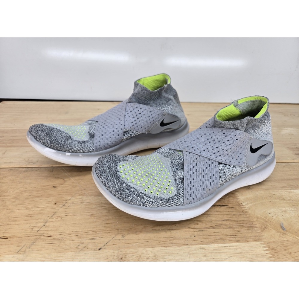 Nike Free RN Motion Flyknit 2017 Wolf Grey Volt 880846-002 Women's Sz 7